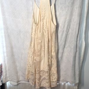 Miami cream lace halter dress